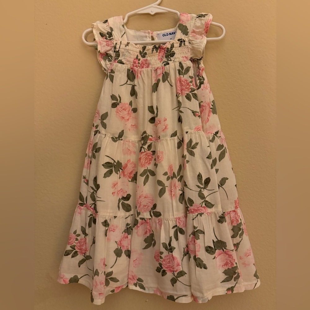 Old Navy, Pink and Ivory floral Dress, Size 4T